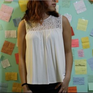 White tank-top blouse